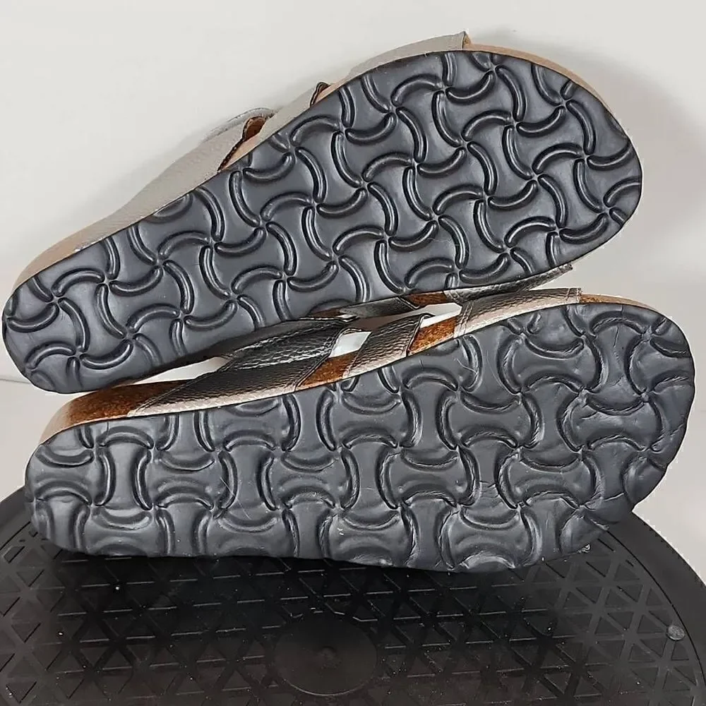 Cloudwalkers Plus Size Wedge Penny in Pewter Metallic Women's Size 7W